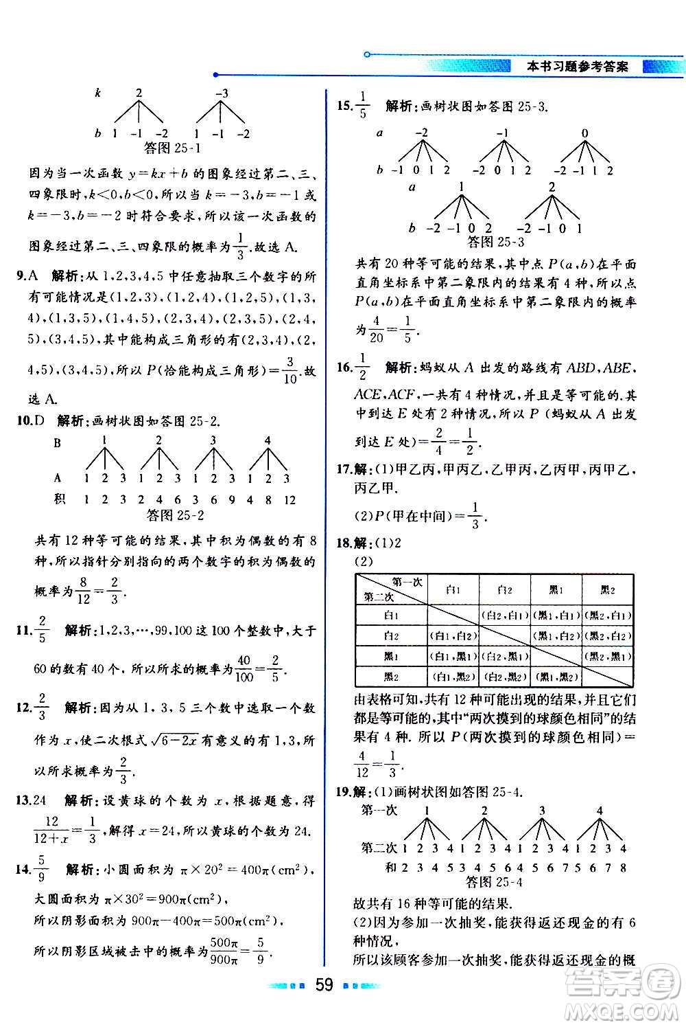 人民教育出版社2020教材解讀數(shù)學九年級上冊人教版答案