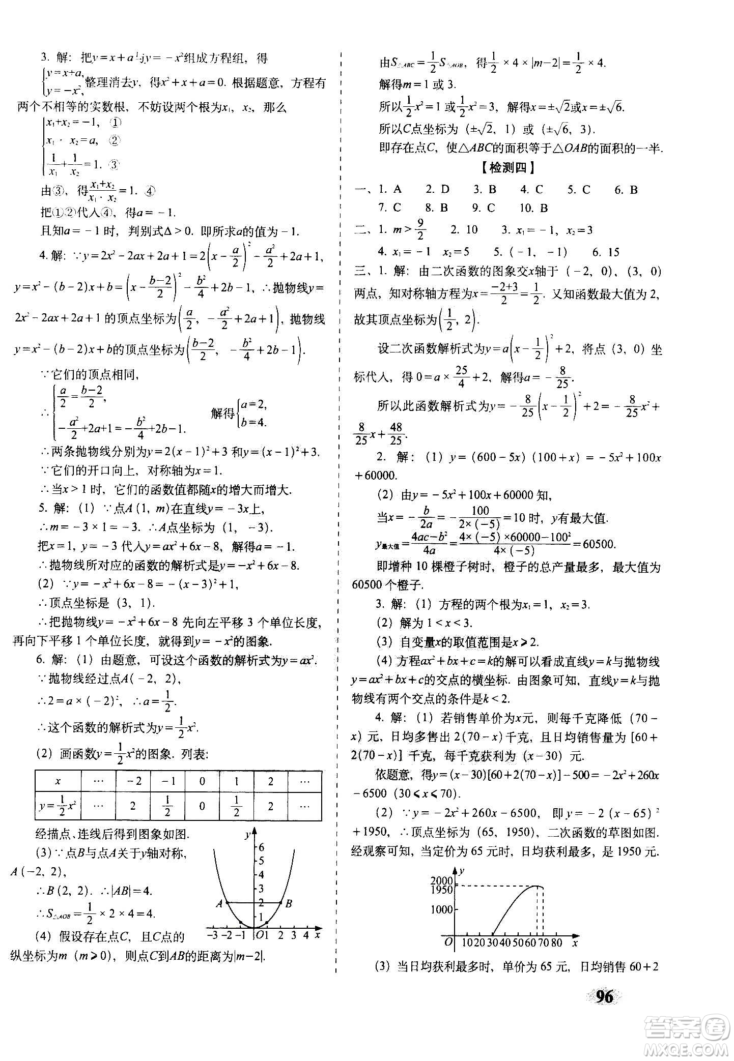 2020秋聚能闖關100分期末復習沖刺卷九年級上冊數(shù)學人教版答案