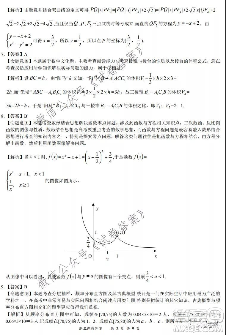 2020-2021學(xué)年全國百強(qiáng)名校領(lǐng)軍考試12月高三理科數(shù)學(xué)試題及答案