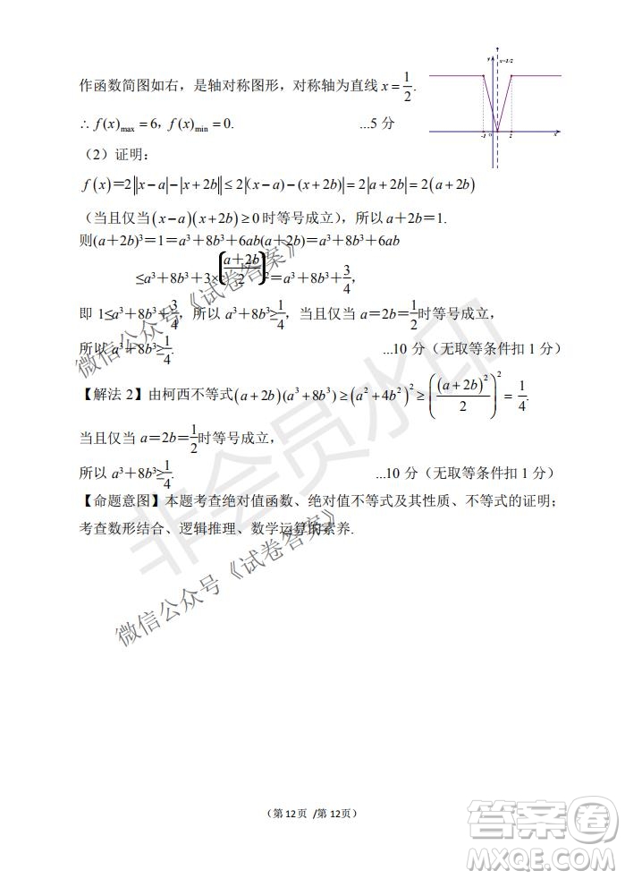 2021屆卓越聯(lián)盟12月高考適應(yīng)性訓(xùn)練高三理科數(shù)學(xué)試題及答案