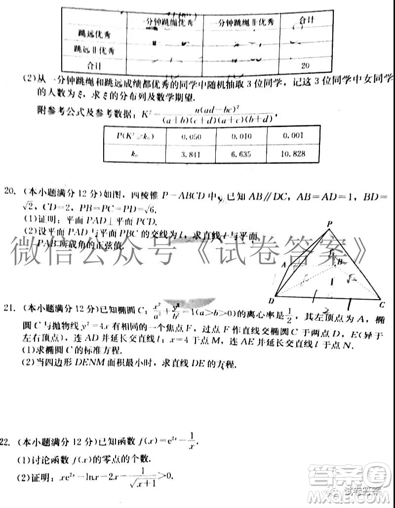 2021屆廣東省百越名校聯(lián)盟普通高中學(xué)業(yè)質(zhì)量檢測(cè)數(shù)學(xué)試題及答案