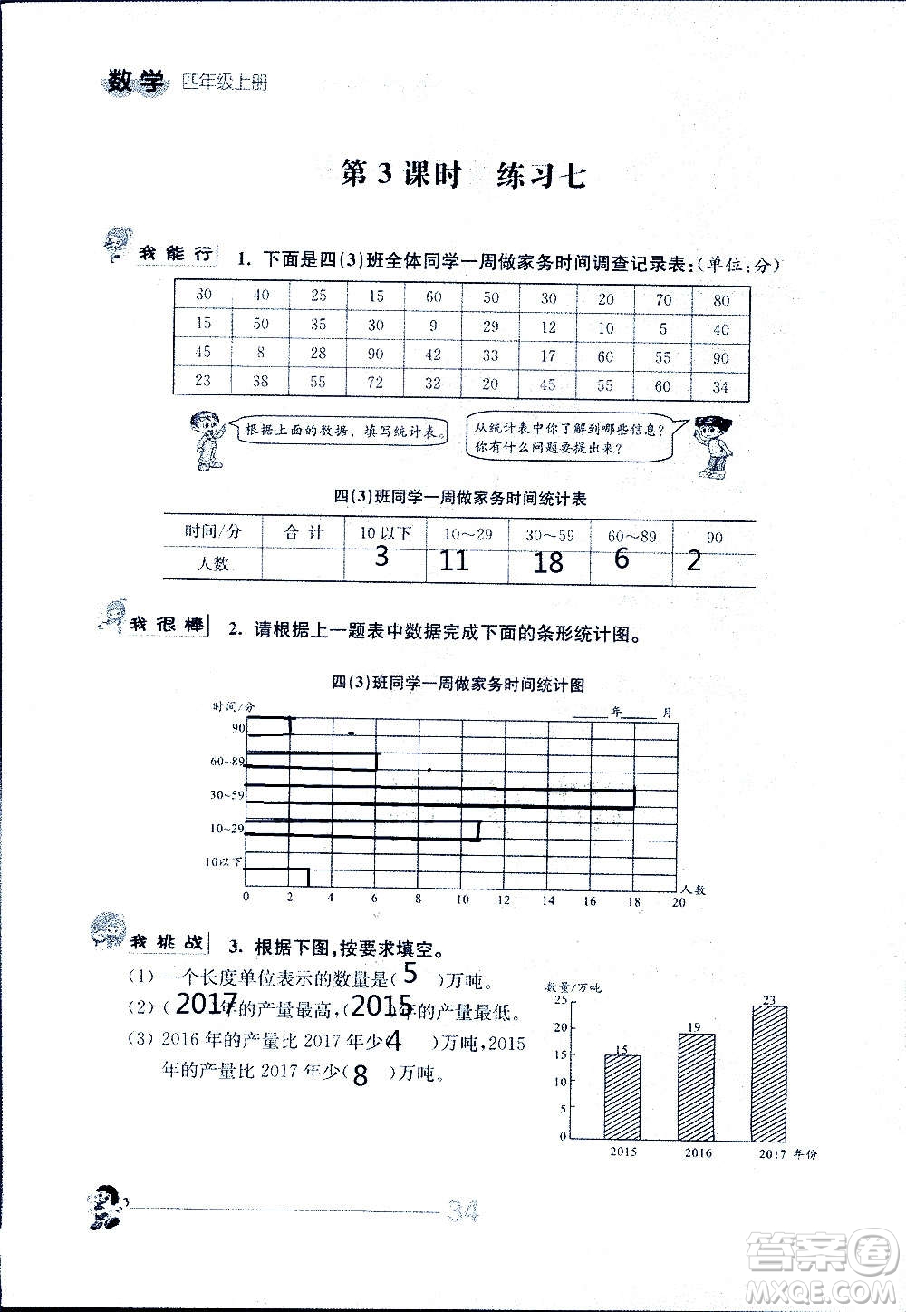 江蘇人民出版社2020伴你學數(shù)學四年級上冊蘇教版答案