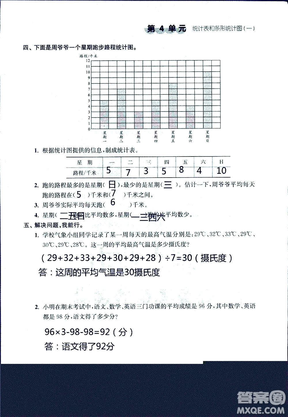 江蘇人民出版社2020伴你學數(shù)學四年級上冊蘇教版答案