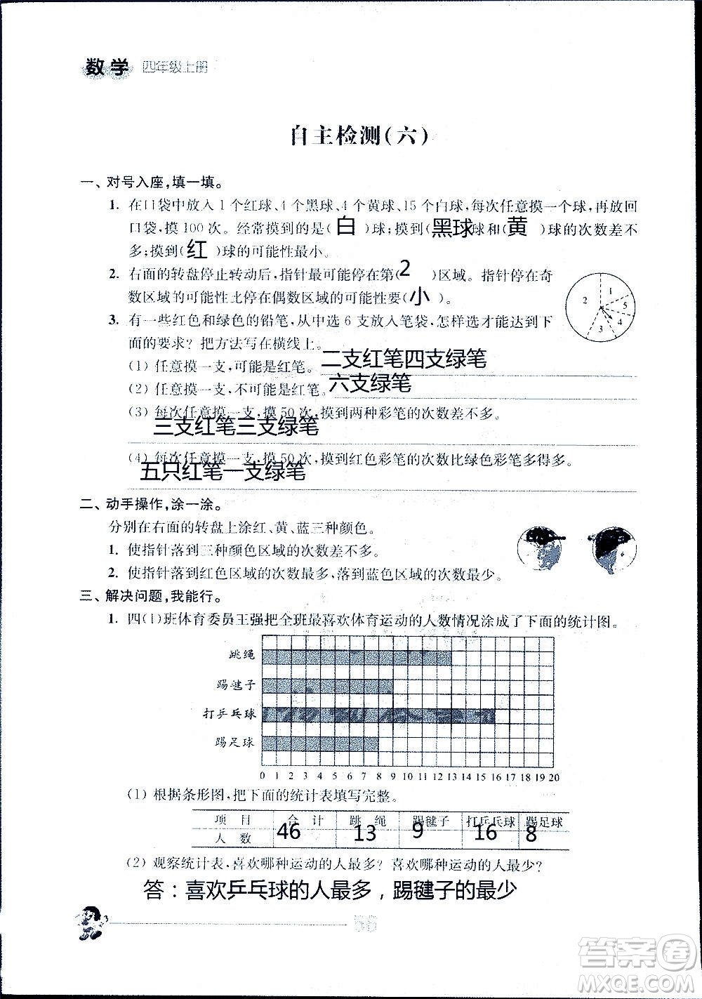 江蘇人民出版社2020伴你學數(shù)學四年級上冊蘇教版答案