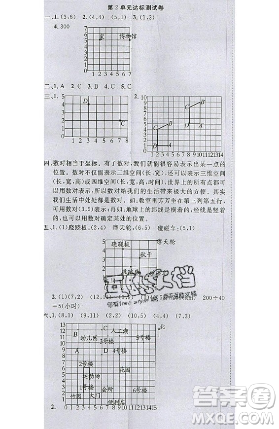 2020好題好卷天天練五年級上冊數(shù)學人教版答案