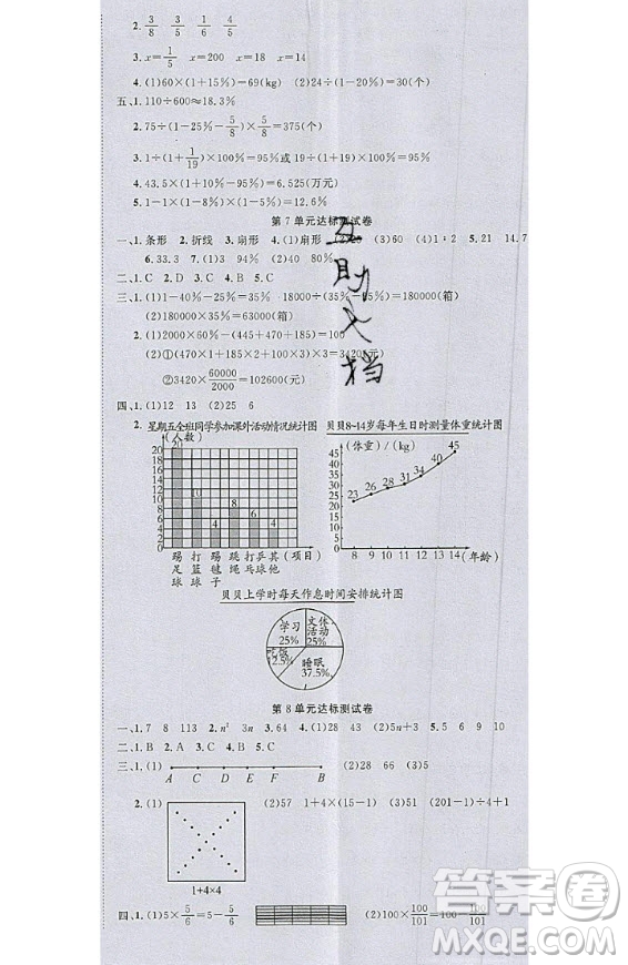 2020好題好卷天天練六年級(jí)上冊數(shù)學(xué)人教版答案
