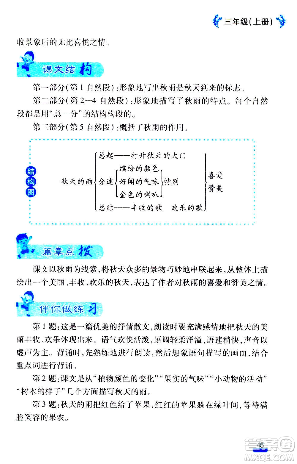 云南大學(xué)出版社2020小學(xué)語(yǔ)文課堂詳解三年級(jí)上冊(cè)部編版答案