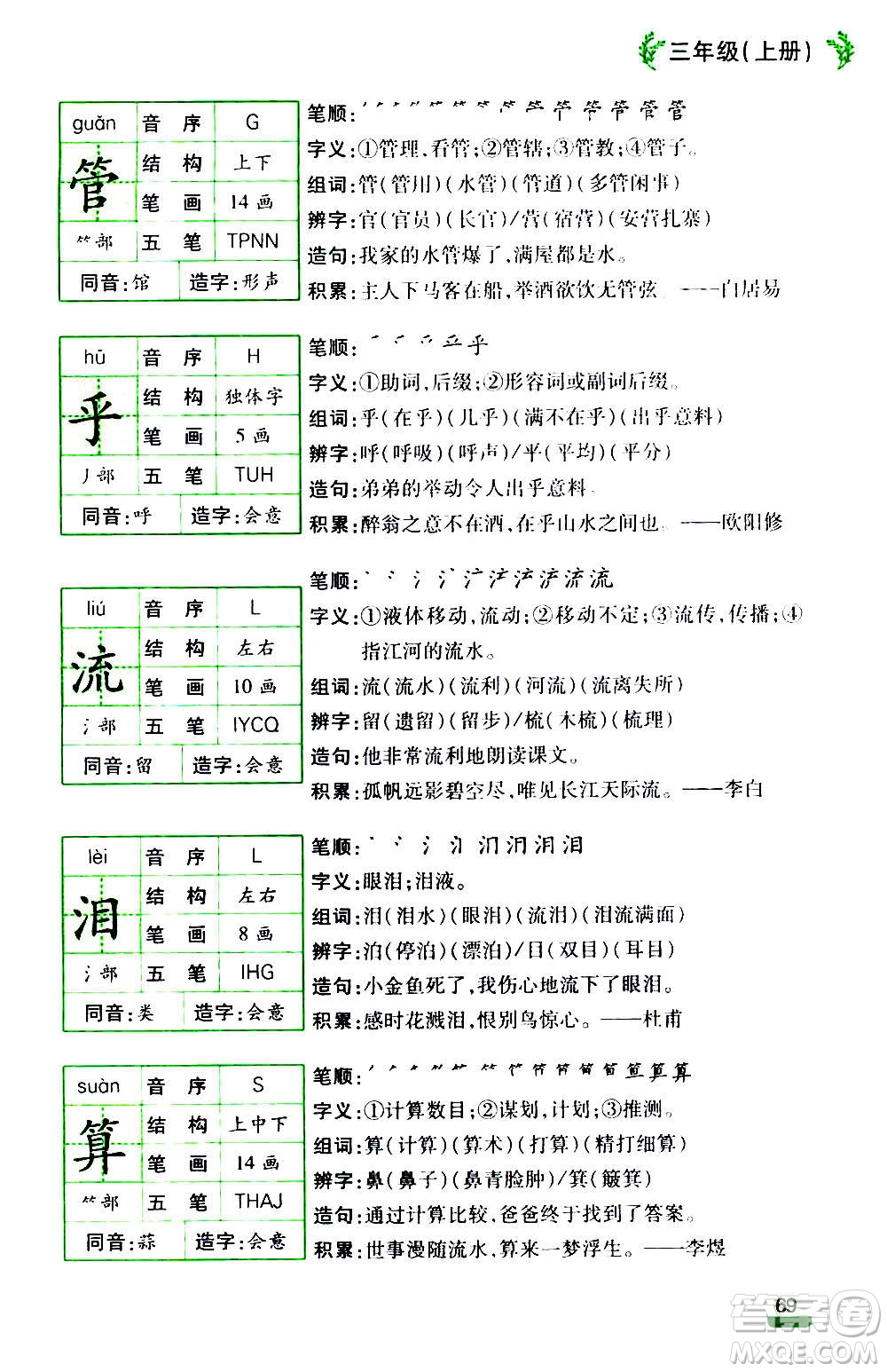 云南大學(xué)出版社2020小學(xué)語(yǔ)文課堂詳解三年級(jí)上冊(cè)部編版答案