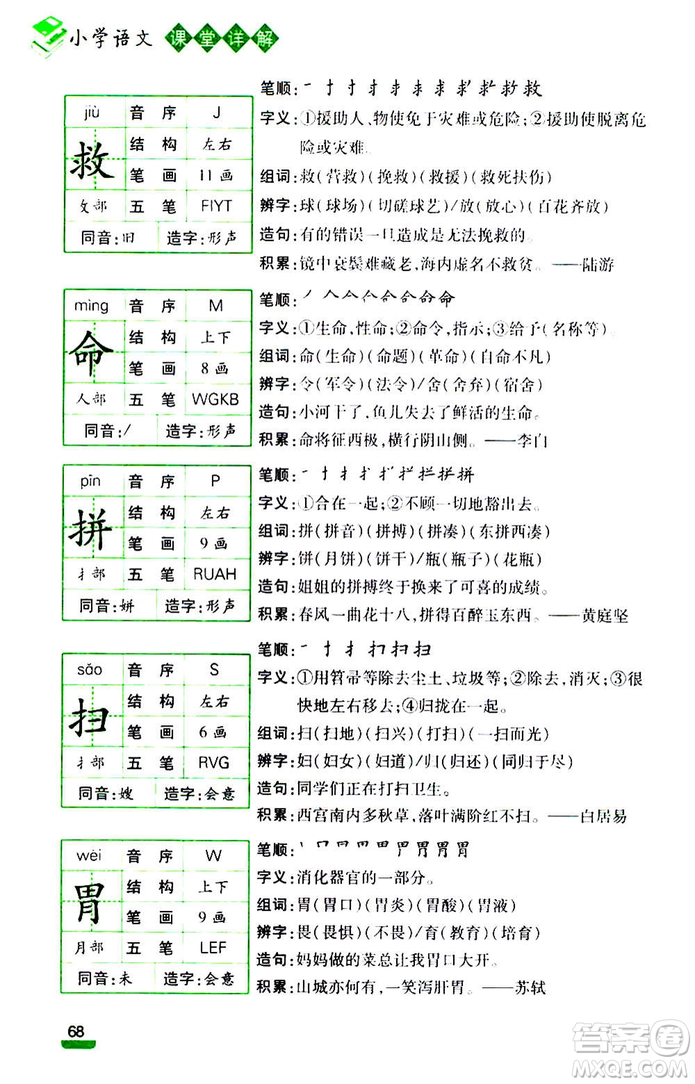 云南大學(xué)出版社2020小學(xué)語(yǔ)文課堂詳解三年級(jí)上冊(cè)部編版答案