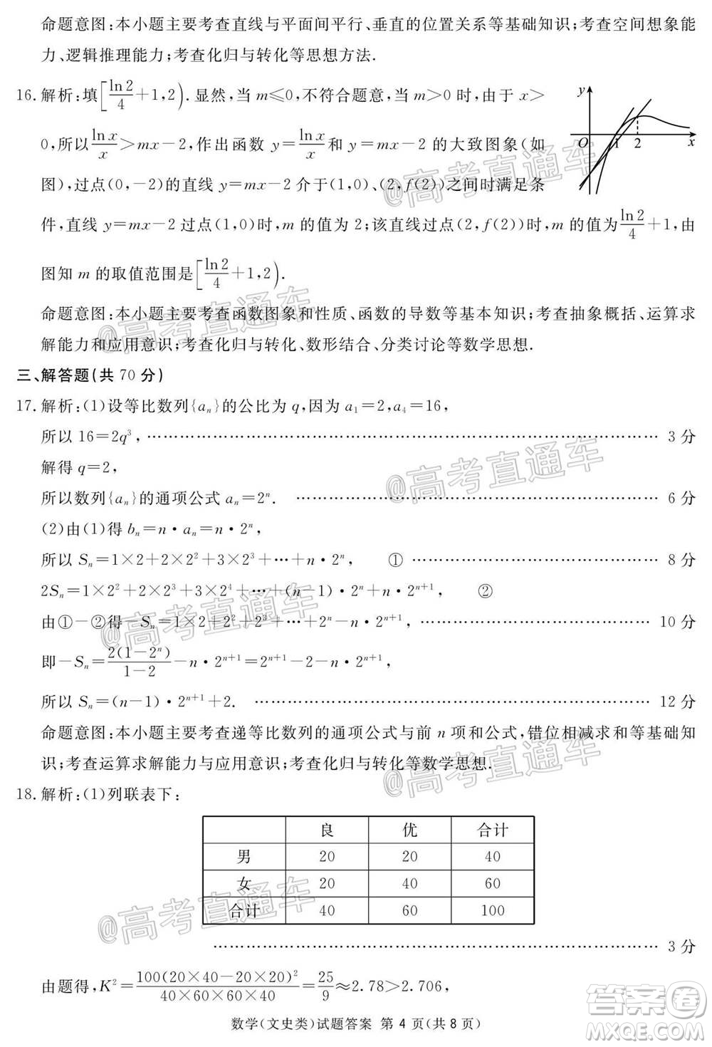 2021屆廣安眉山遂寧雅安資陽(yáng)樂(lè)山廣元自貢內(nèi)江九市一診數(shù)學(xué)文史類試題及答案