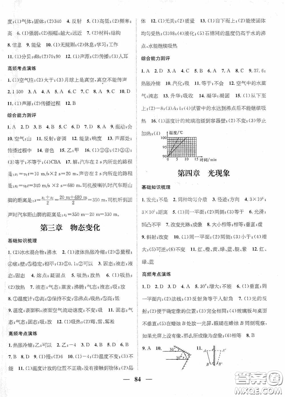 廣東經(jīng)濟(jì)出版社2021期末沖刺王寒假作業(yè)八年級(jí)物理人教版答案