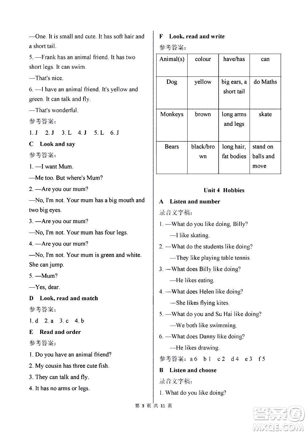 譯林出版社2020譯林英語小學(xué)補(bǔ)充習(xí)題五年級譯林版答案