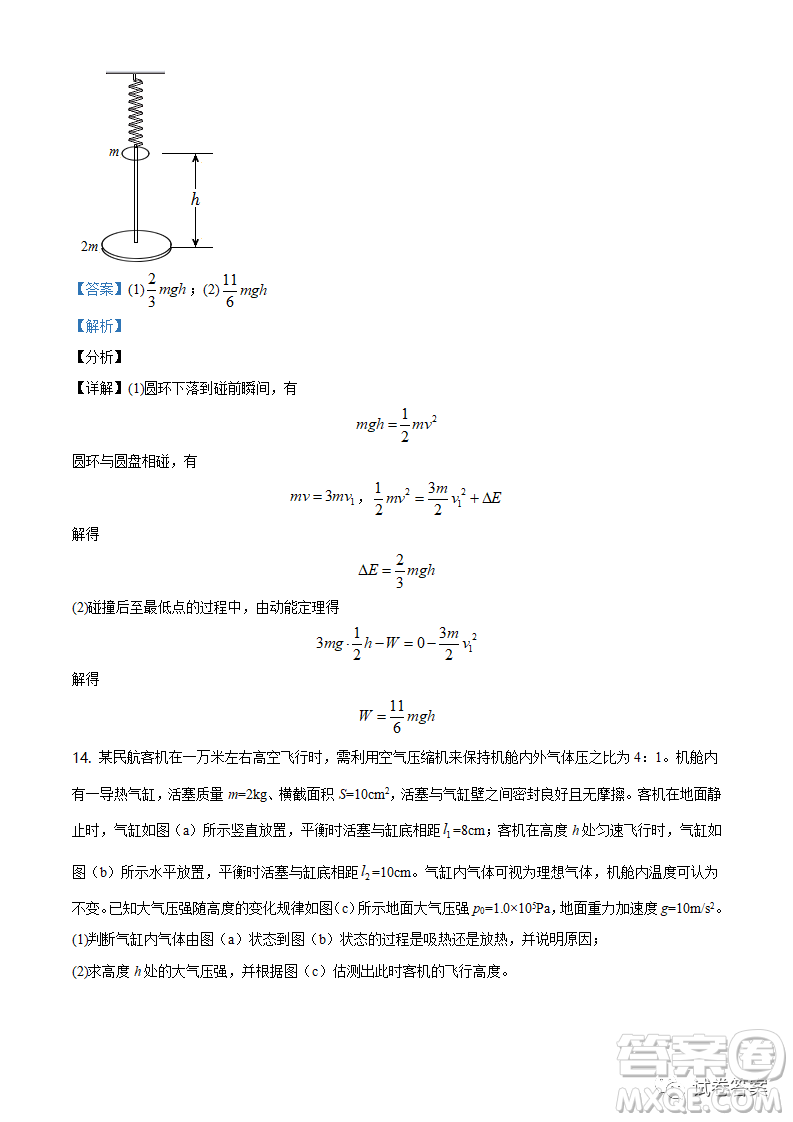 2021年遼寧省普通高等學(xué)校招生適應(yīng)性測(cè)試物理試題及答案