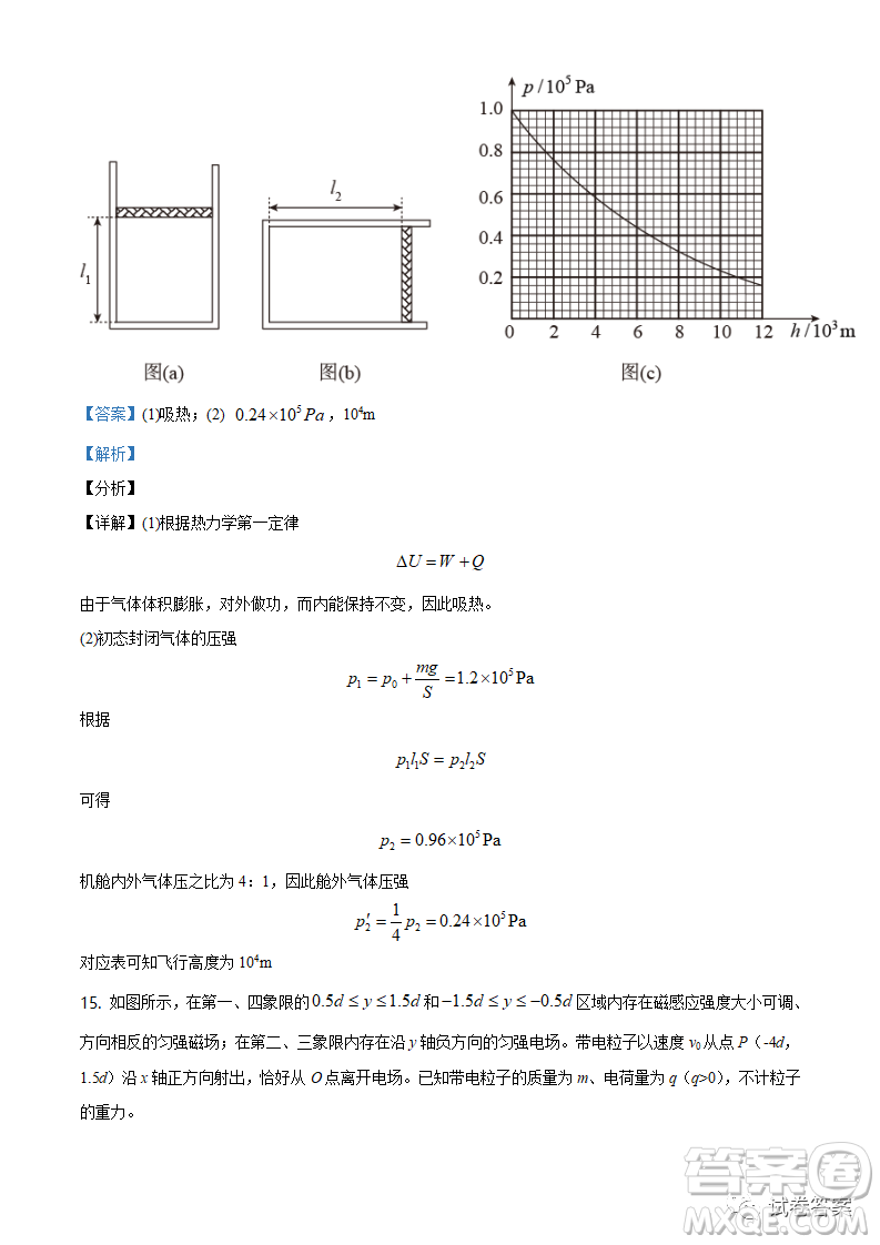 2021年遼寧省普通高等學(xué)校招生適應(yīng)性測(cè)試物理試題及答案