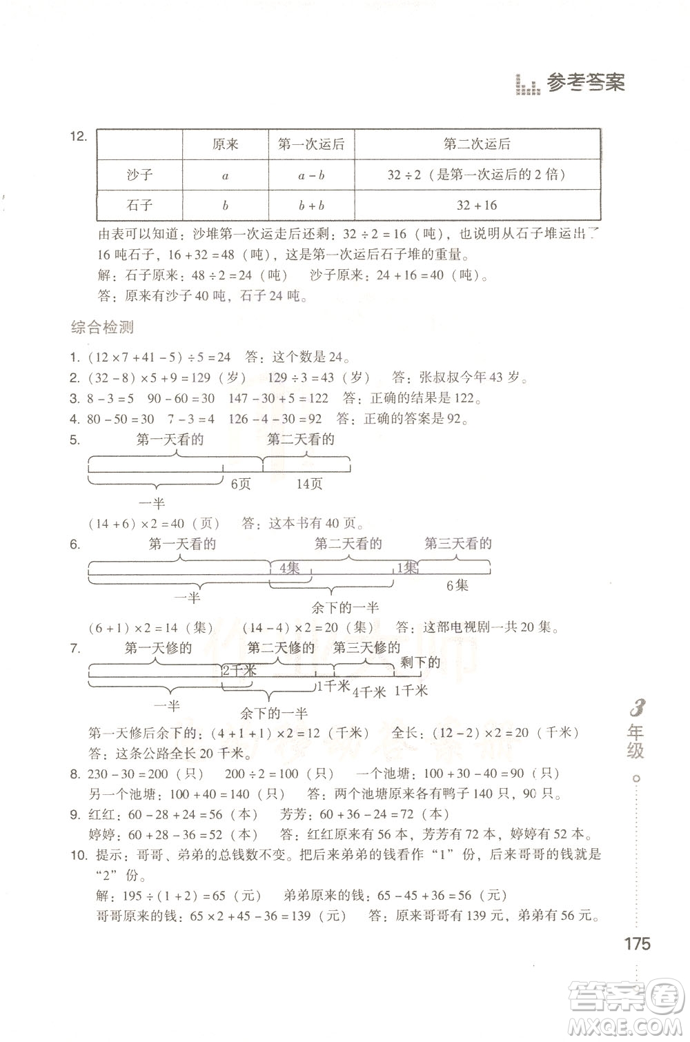 青島出版社2021小學(xué)生應(yīng)用題舉一反三三年級(jí)答案