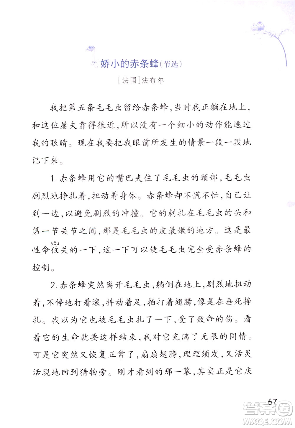 浙江教育出版社2021小學(xué)語(yǔ)文同步閱讀升級(jí)版三年級(jí)下冊(cè)答案