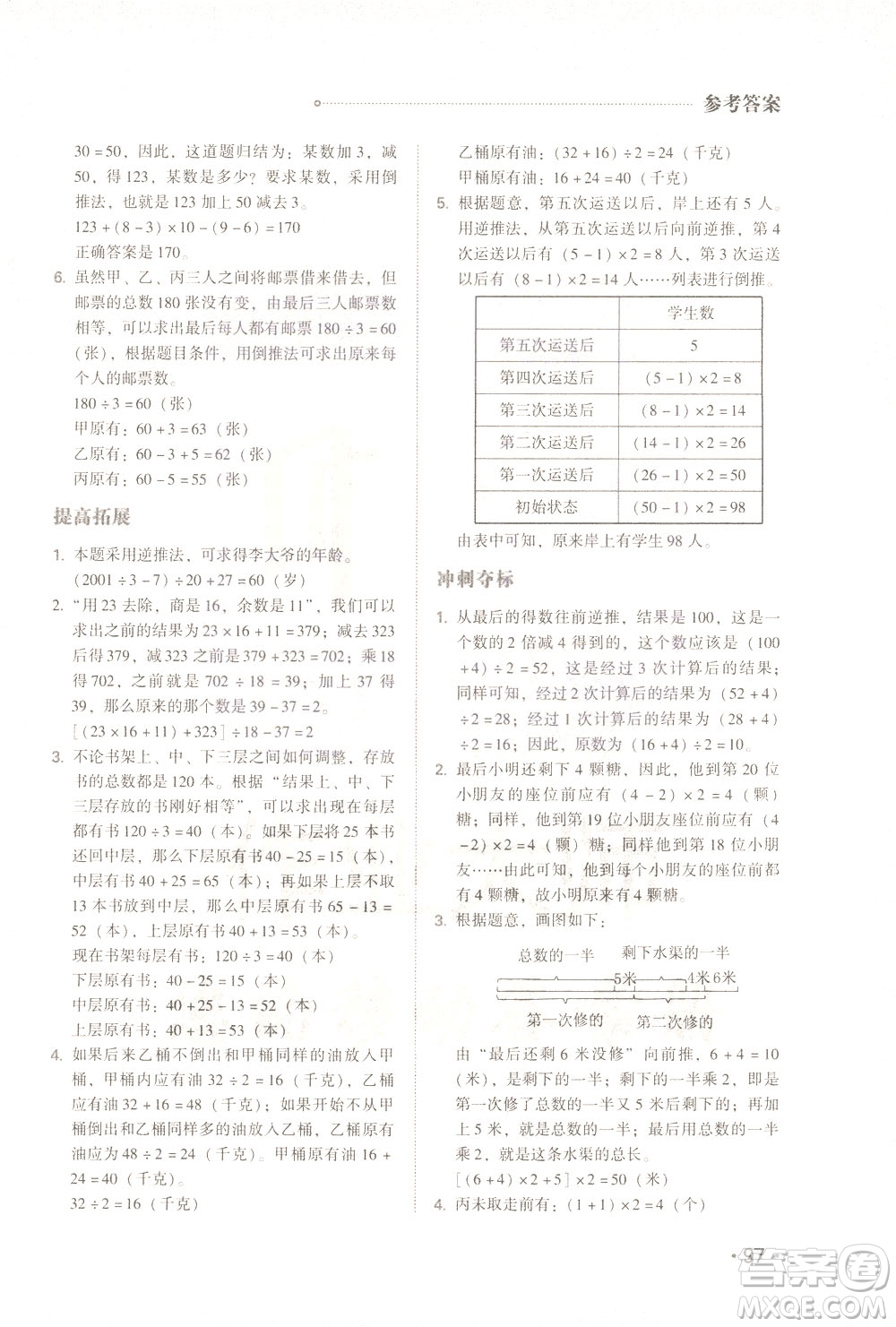 青島出版社2021小學(xué)生奧數(shù)特訓(xùn)四年級答案