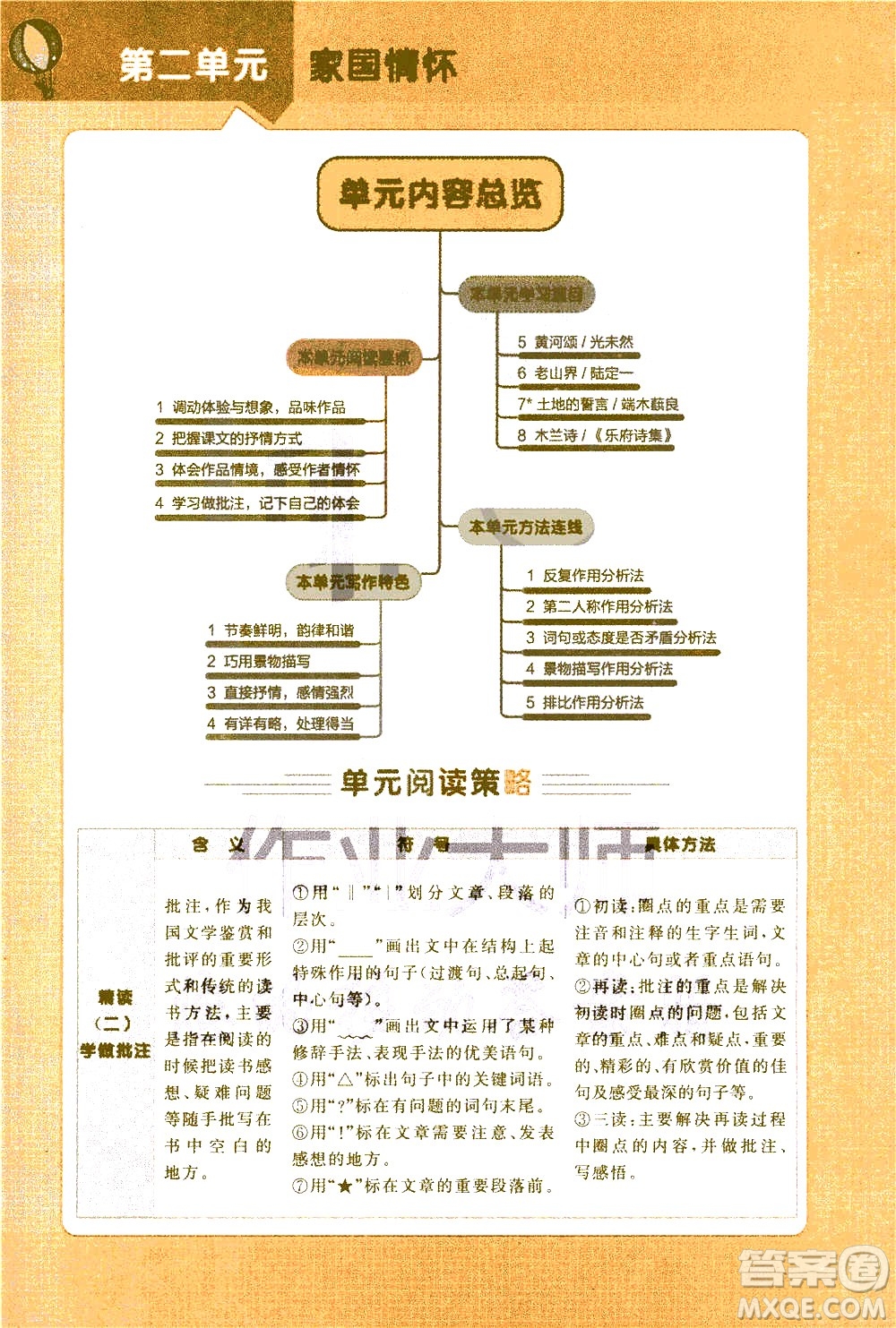 北京教育出版社2021年倍速學習法七年級語文下冊人教版答案