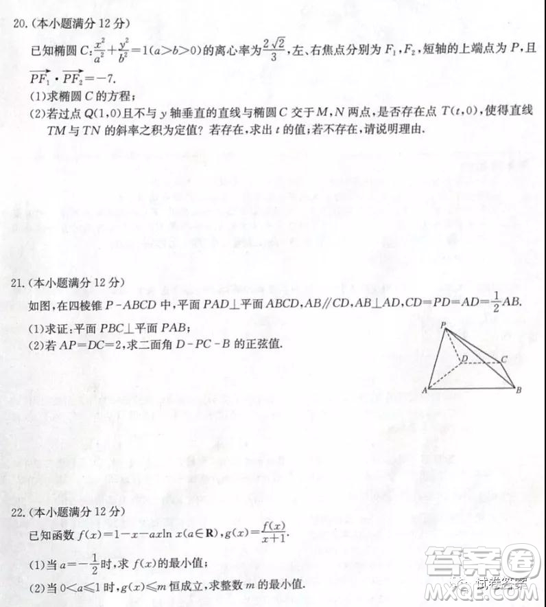 2021湖北九師聯(lián)盟高三新高考2月考試數(shù)學試題及答案