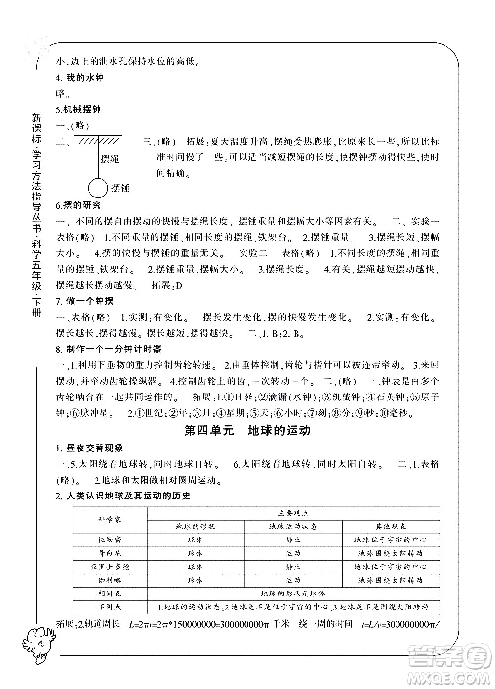 寧波出版社2021新課標(biāo)學(xué)習(xí)方法指導(dǎo)叢書(shū)科學(xué)五年級(jí)下冊(cè)教科版答案