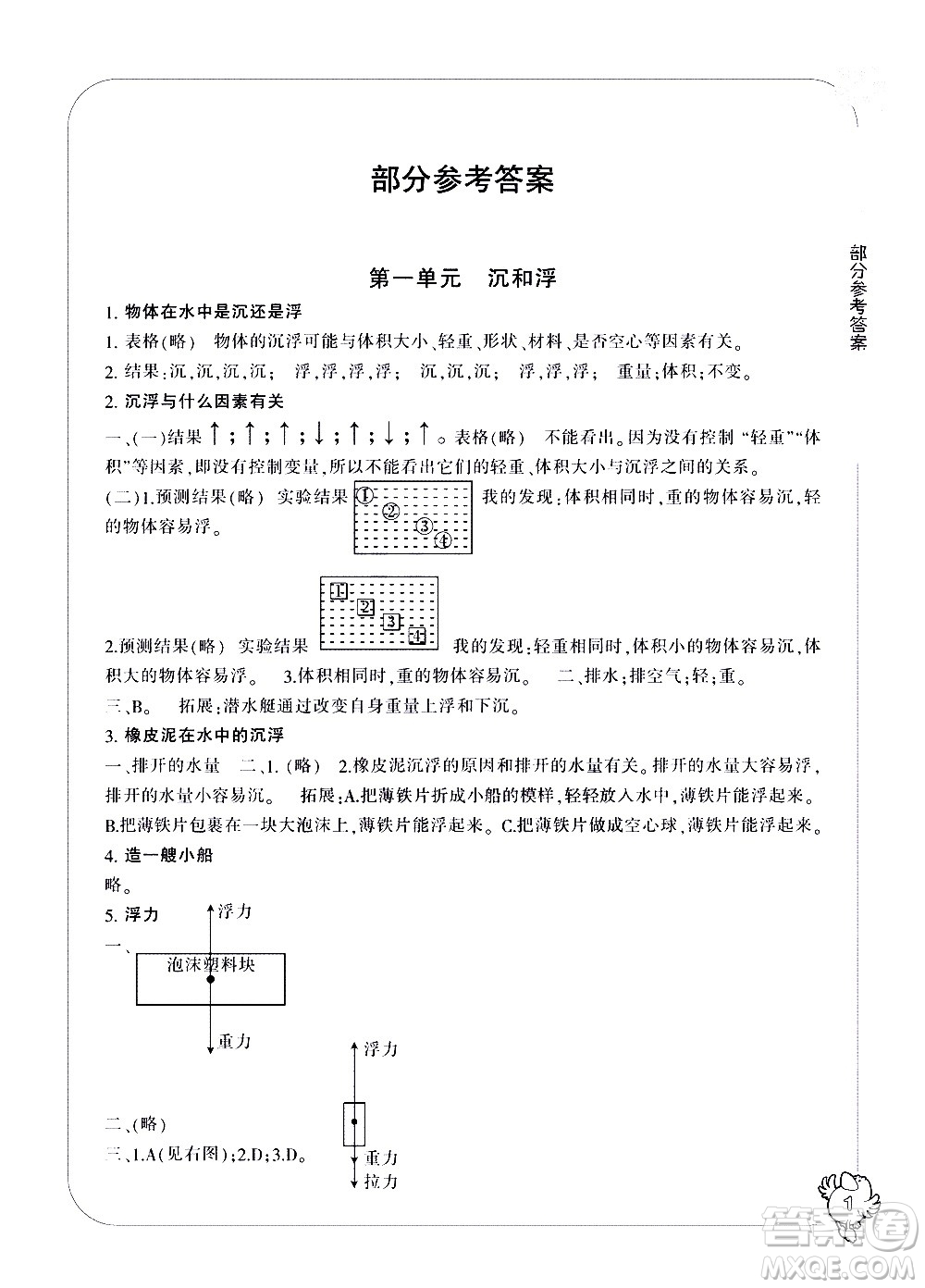 寧波出版社2021新課標(biāo)學(xué)習(xí)方法指導(dǎo)叢書(shū)科學(xué)五年級(jí)下冊(cè)教科版答案