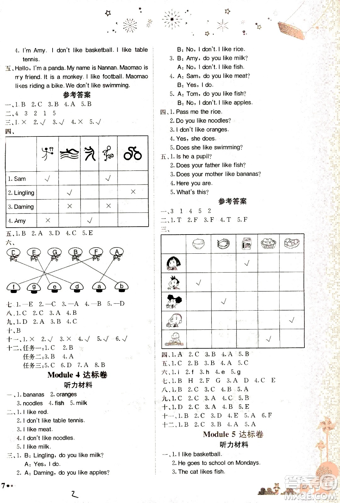 龍門書局2021黃岡小狀元達標卷三年級英語下WY外研版答案