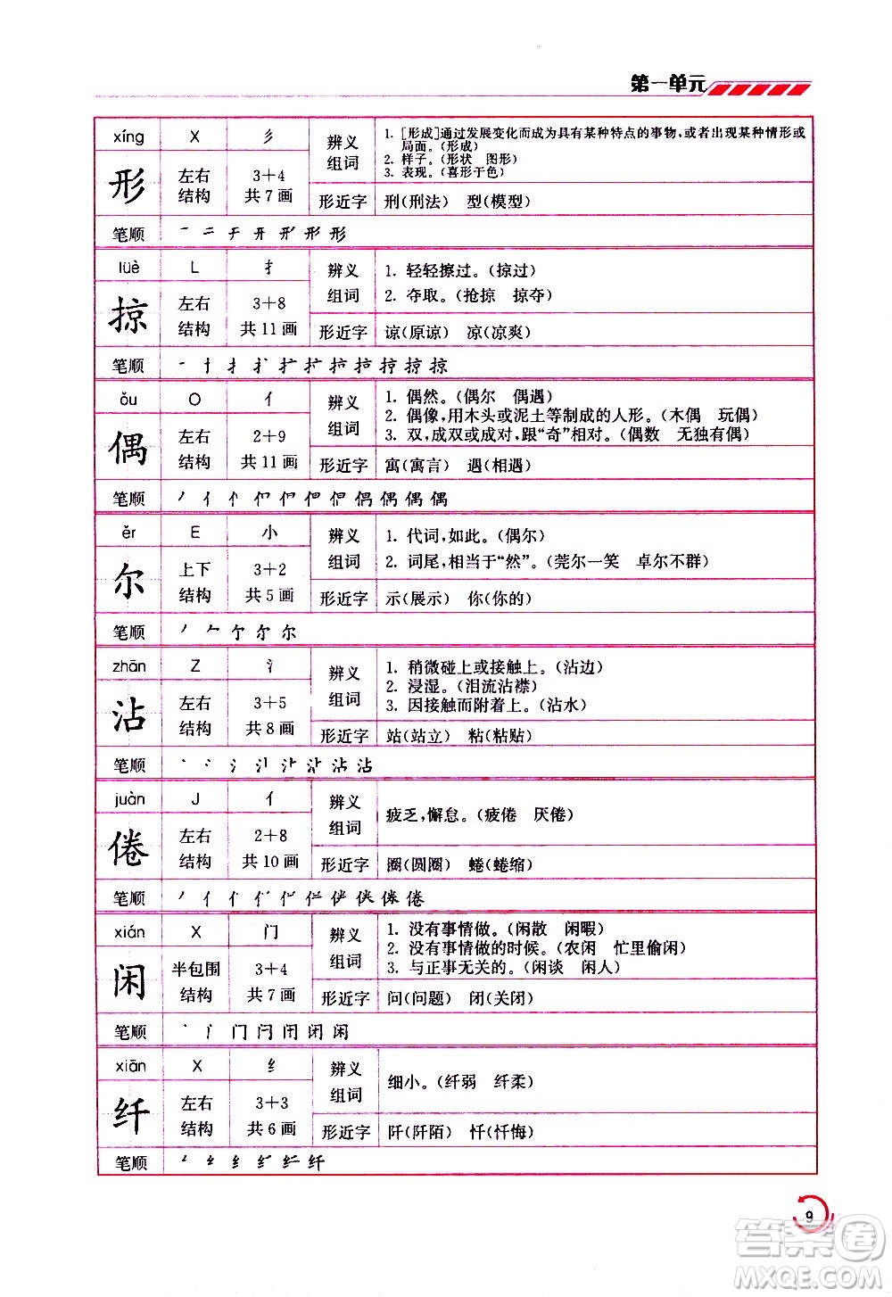 江蘇鳳凰美術(shù)出版社2021小學語文學霸三年級下冊全國版答案