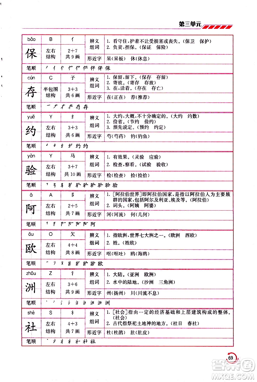 江蘇鳳凰美術(shù)出版社2021小學語文學霸三年級下冊全國版答案