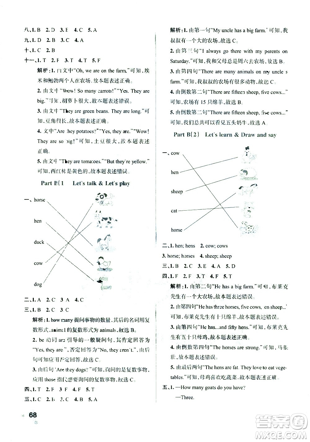 陜西師范大學(xué)出版總社有限公司2021小學(xué)學(xué)霸作業(yè)本英語(yǔ)四年級(jí)下RJ人教版答案