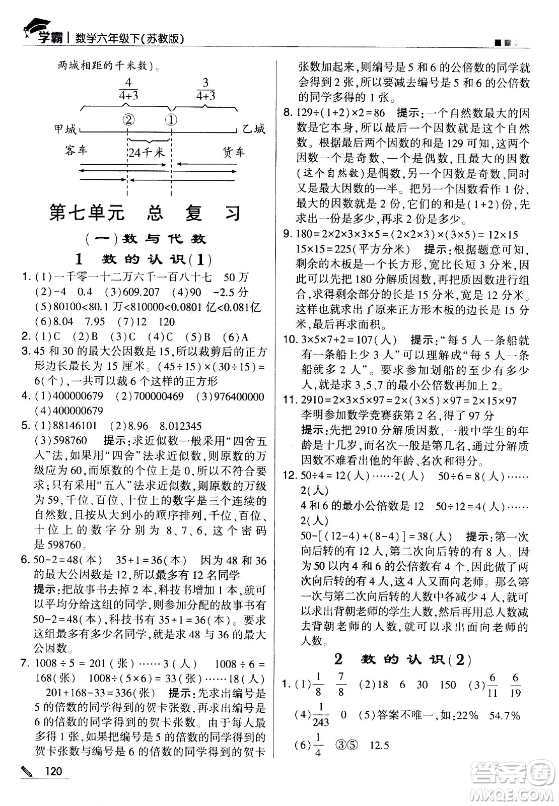 甘肅少年兒童出版社2021春經(jīng)綸學(xué)典學(xué)霸數(shù)學(xué)六年級(jí)下蘇教版答案
