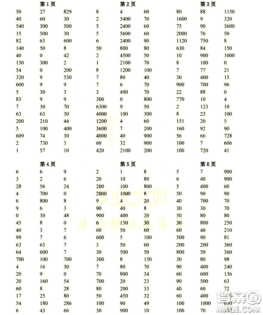 科學普及出版社2021幫你學數(shù)學口算練習冊小學三年級下冊人教版答案