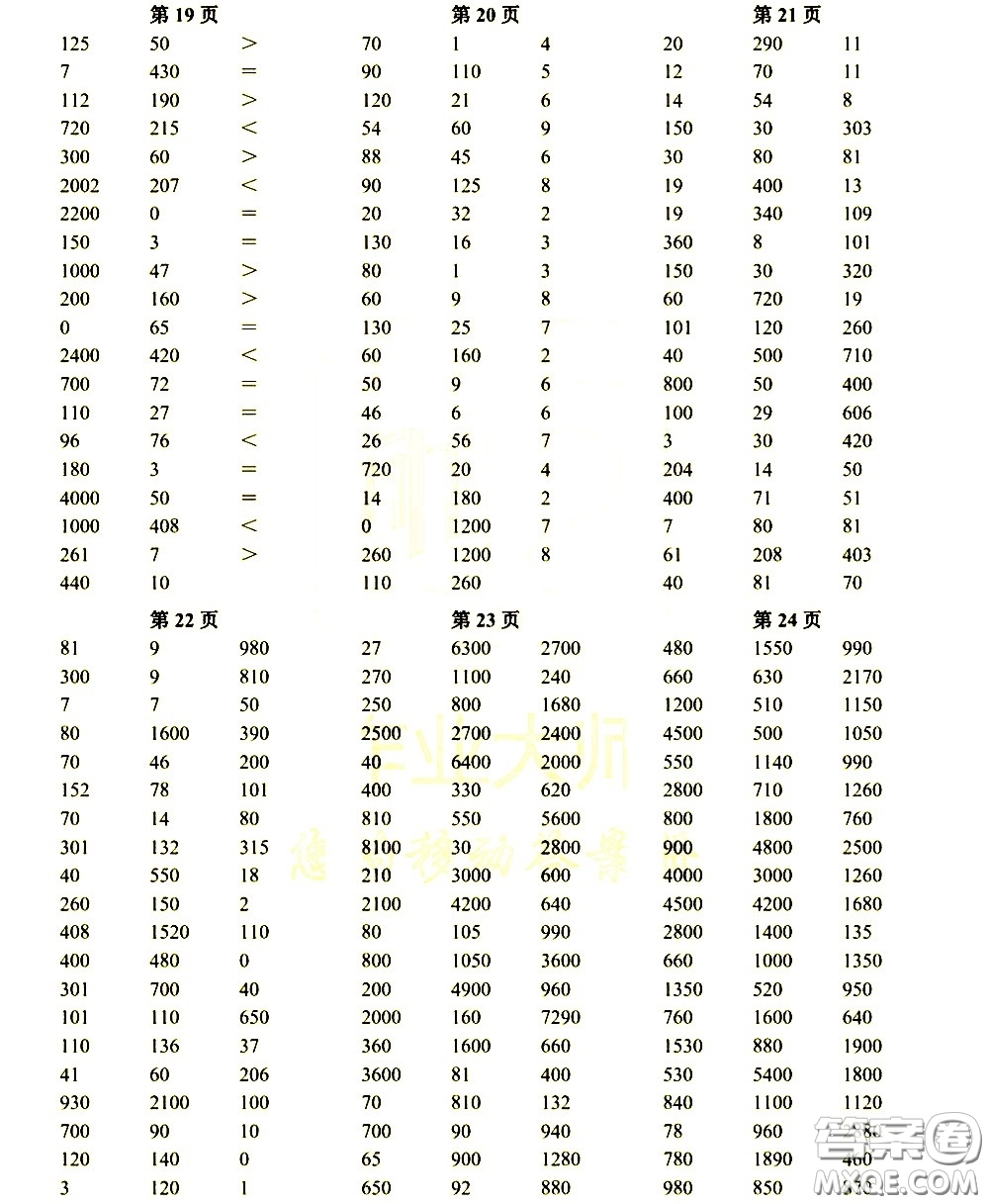 科學普及出版社2021幫你學數(shù)學口算練習冊小學三年級下冊人教版答案