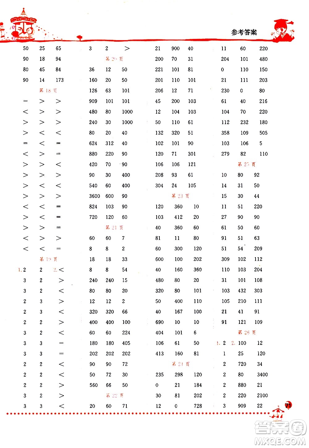 龍門書局2021黃岡小狀元口算速算練習(xí)冊(cè)三年級(jí)數(shù)學(xué)下冊(cè)BS北師大版答案