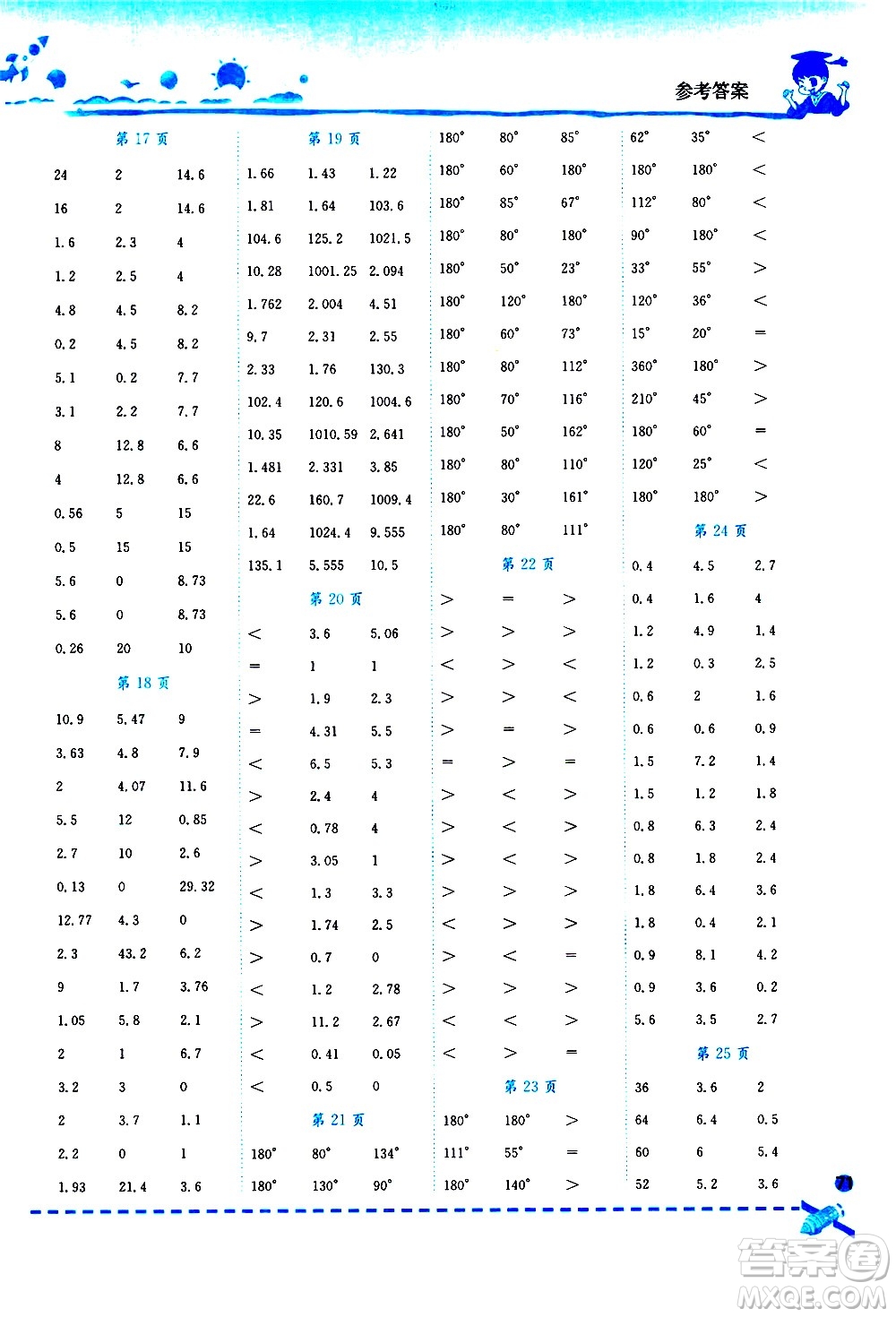 龍門書(shū)局2021黃岡小狀元口算速算練習(xí)冊(cè)四年級(jí)數(shù)學(xué)下冊(cè)BS北師大版答案