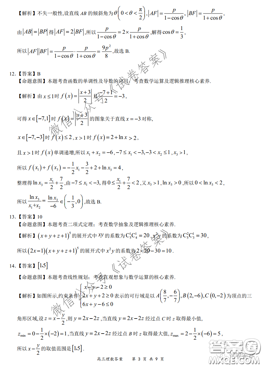 2020-2021學(xué)年下學(xué)期全國百強名校領(lǐng)軍考試理數(shù)試題及答案