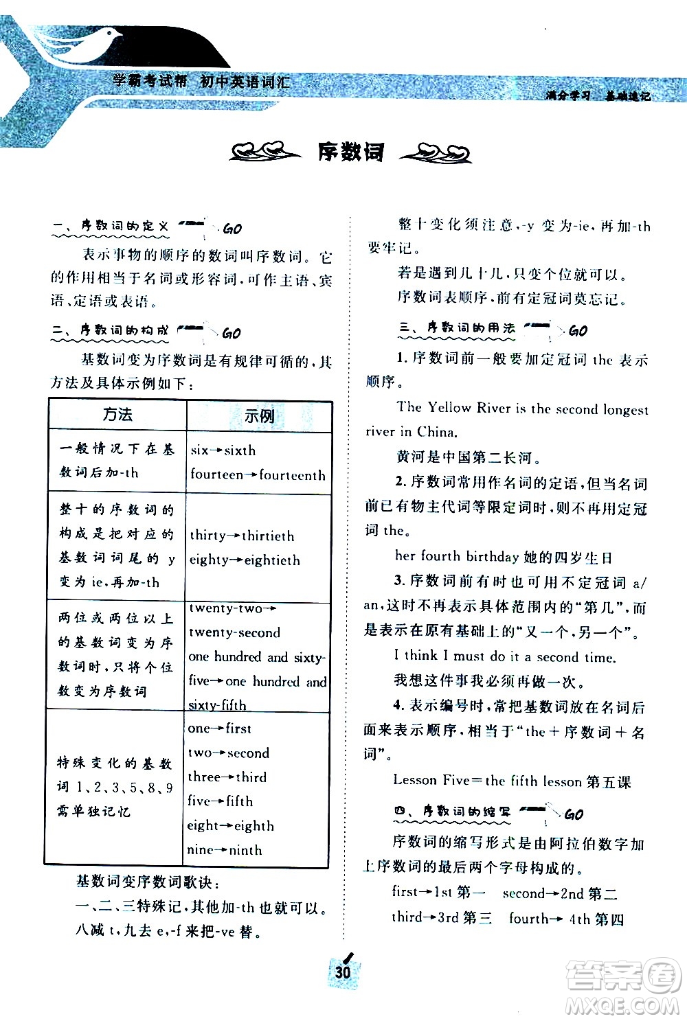 長(zhǎng)江出版社2021學(xué)霸考試幫初中英語(yǔ)語(yǔ)法通用版答案