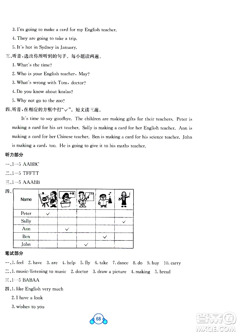 廣西師范大學(xué)出版社2021自主學(xué)習(xí)能力測評(píng)單元測試英語六年級(jí)下冊(cè)C版答案