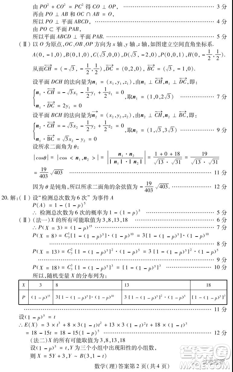 2021年?yáng)|北三省四市教研聯(lián)合體高考模擬試卷一理科數(shù)學(xué)試題及答案