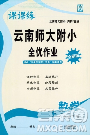 云南教育出版社2021課課練云南師大附小全優(yōu)作業(yè)六年級(jí)數(shù)學(xué)下冊(cè)全新版答案