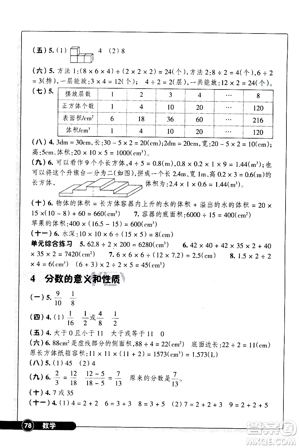 浙江教育出版社2021數(shù)學(xué)同步練習(xí)五年級下冊人教版答案