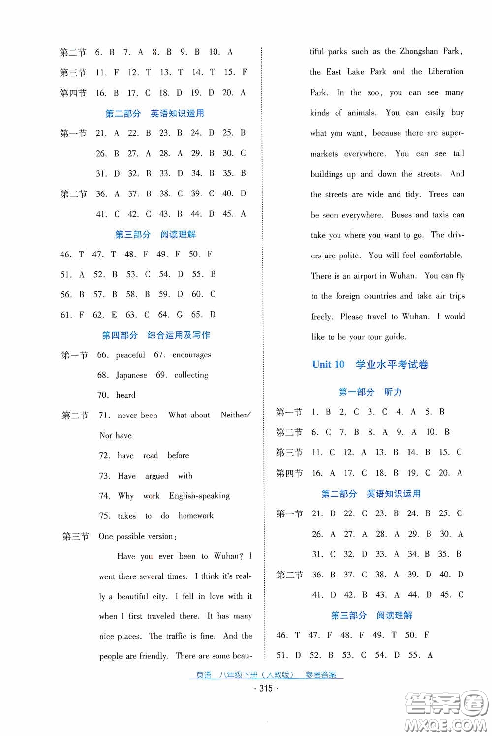 云南教育出版社2021云南省標(biāo)準(zhǔn)教輔優(yōu)佳學(xué)案八年級(jí)英語下冊(cè)人教版答案