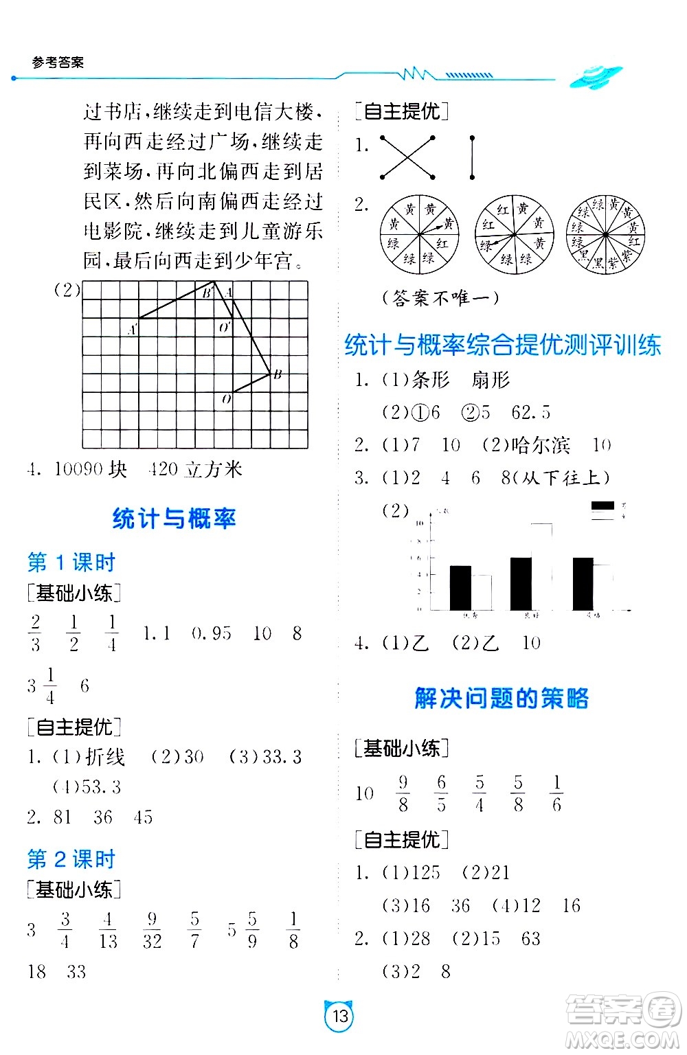 江蘇人民出版社2021小學數(shù)學口算速算提優(yōu)練習冊六年級下冊北師大版答案