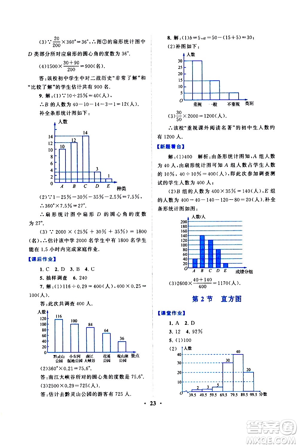 黃山書社2021啟東黃岡作業(yè)本七年級下冊數(shù)學(xué)人民教育版答案