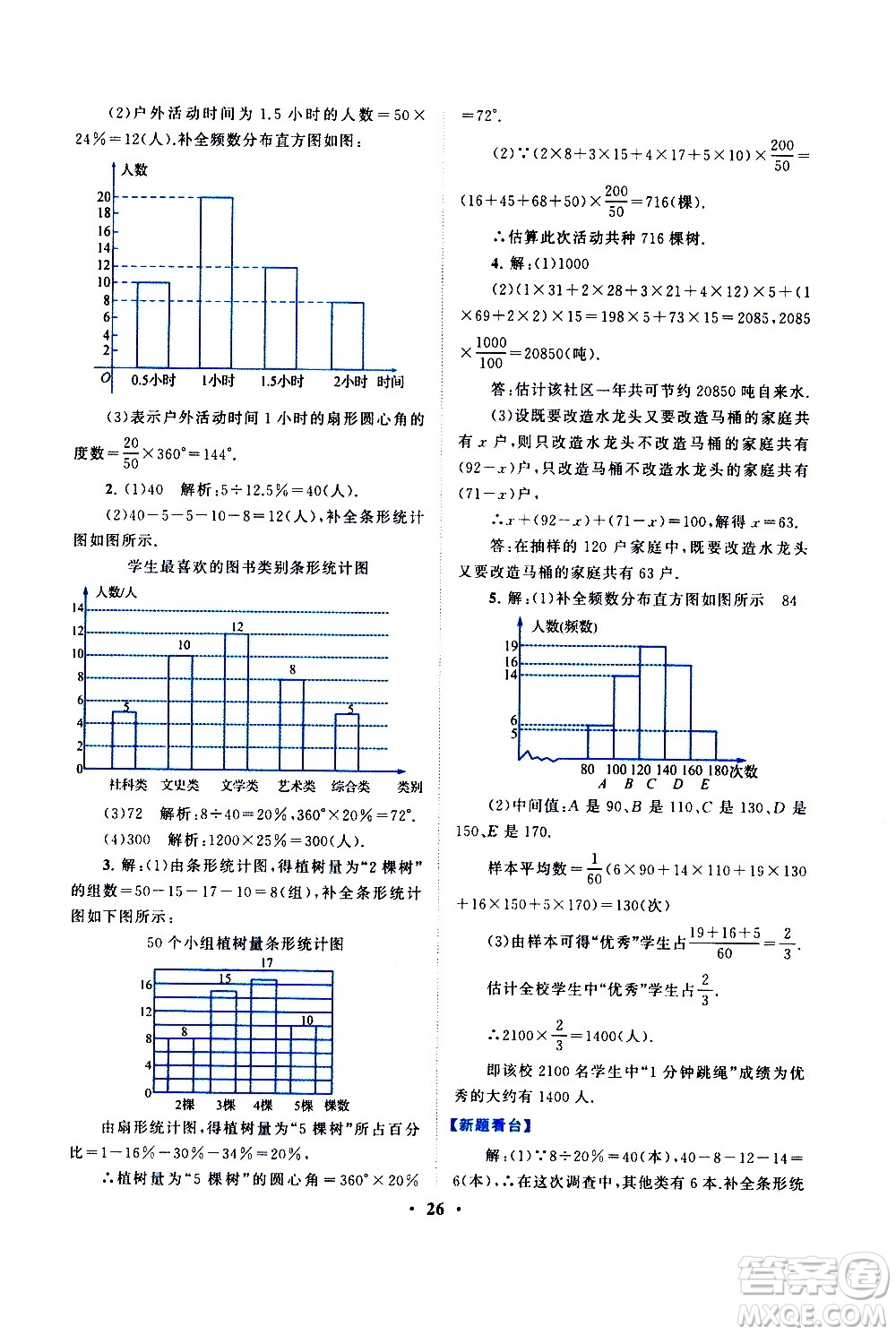 黃山書社2021啟東黃岡作業(yè)本七年級下冊數(shù)學(xué)人民教育版答案