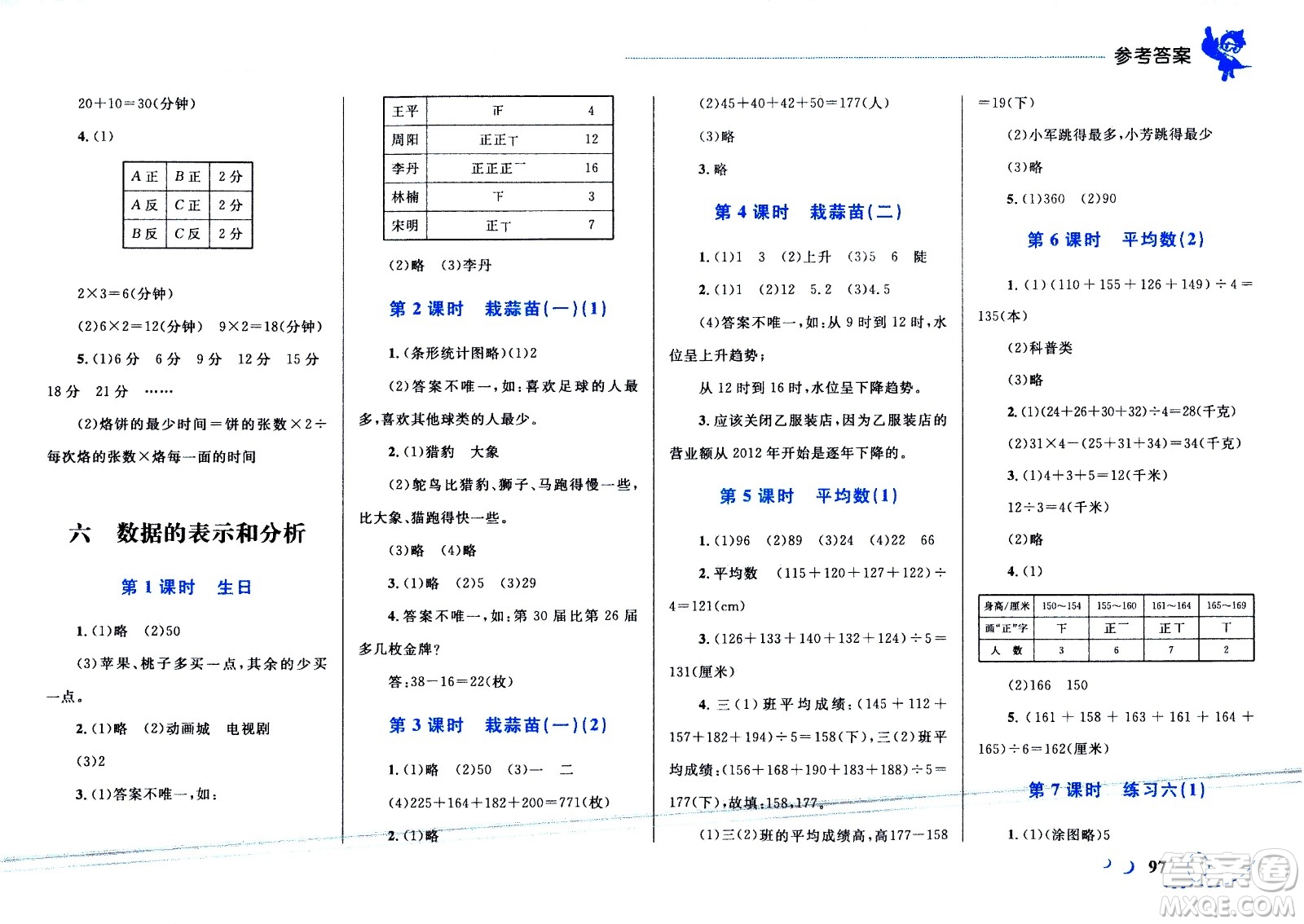 現(xiàn)代教育出版社2021小超人作業(yè)本數(shù)學四年級下冊BS北師大版答案