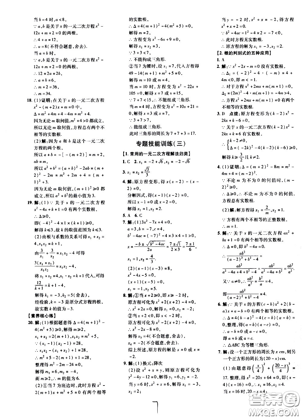 吉林教育出版社2021點(diǎn)撥訓(xùn)練八年級(jí)數(shù)學(xué)下HK滬科版安徽適用答案