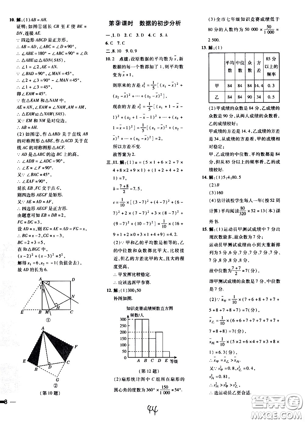 吉林教育出版社2021點(diǎn)撥訓(xùn)練八年級(jí)數(shù)學(xué)下HK滬科版安徽適用答案
