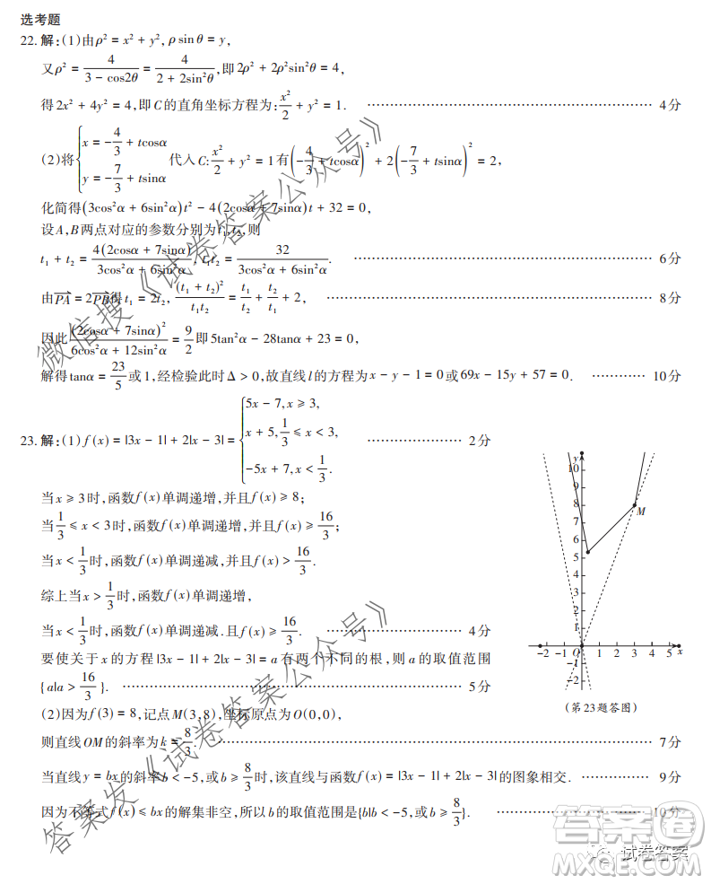 2021年山西省高考考前適應性測試文科數(shù)學試題及答案