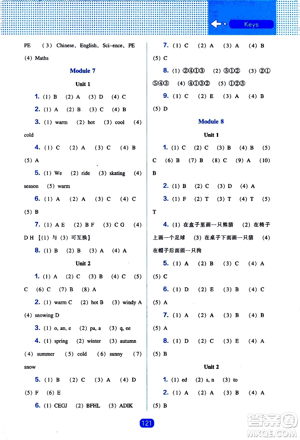遼海出版社2021新編新課程能力培養(yǎng)英語三年級起點(diǎn)三年級下冊外研版答案