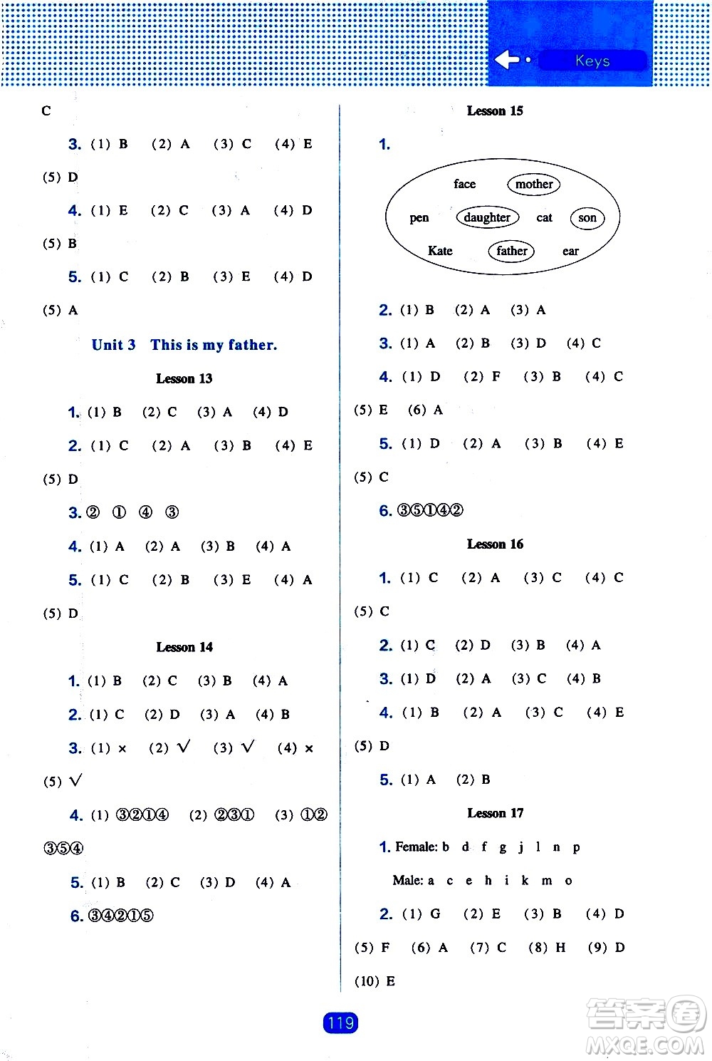 遼海出版社2021新編新課程能力培養(yǎng)英語三年級起點三年級下冊人教版答案